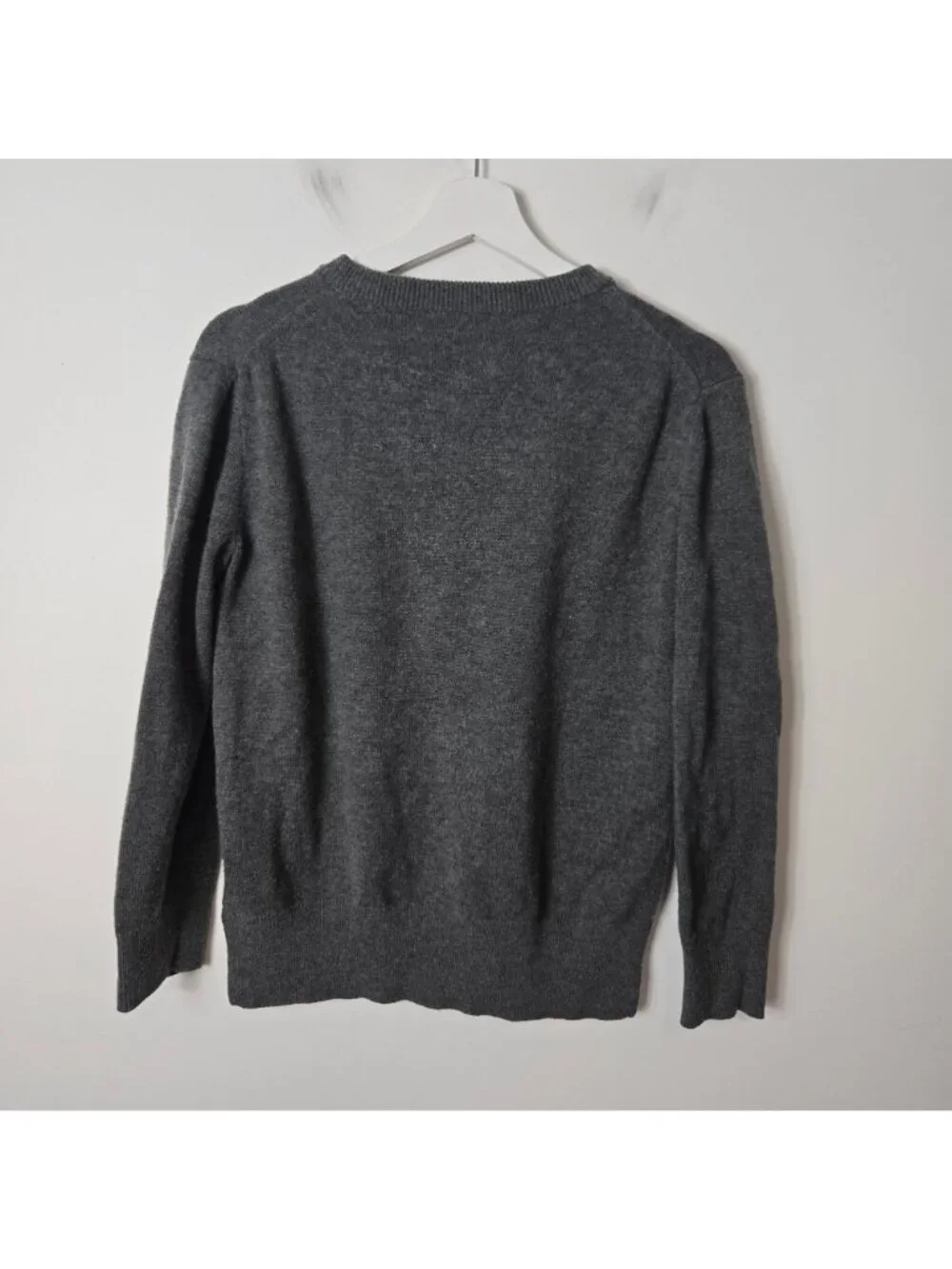 Kate Spade Broome Street Size M Gray Winking Face Wool Blend Crew Neck Sweater